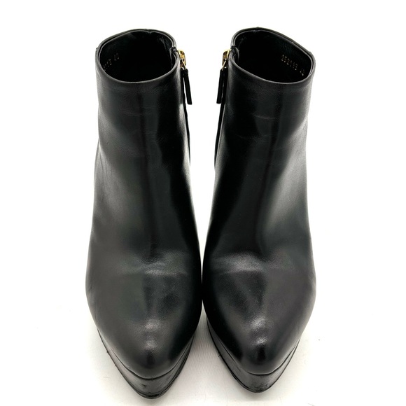 Gucci Black Leather Platform Ankle Boots Booties 252113 - Picture 3 of 13